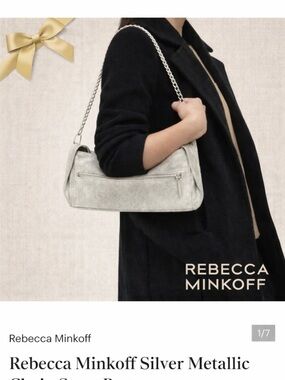 Rebecca Minkoff Silver Metallic Chain Strap Shoulder Bag